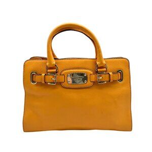 Michael Kors Orange Leather East West Hamilton Satchel Bag